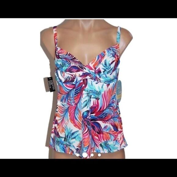 🎀Swim solutions  palm print Tankini swim top - Picture 4 of 7